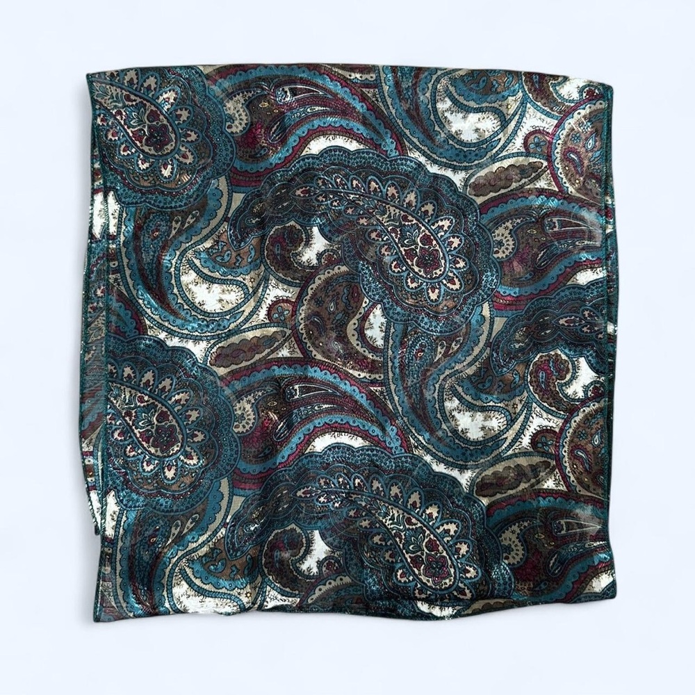 Vintage Paisley Rectangular 56x12” Silk Scarf